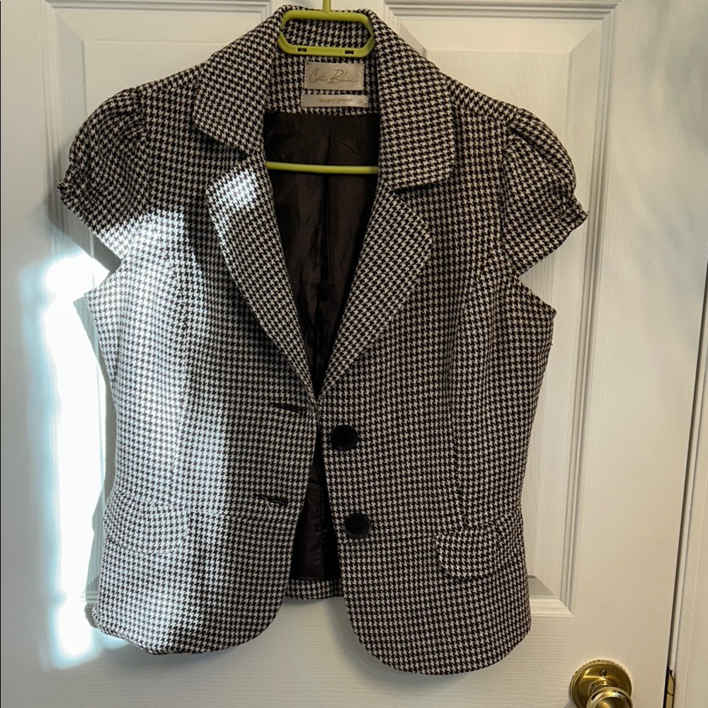 Costa Blanca Black and White Houndstooth Vest